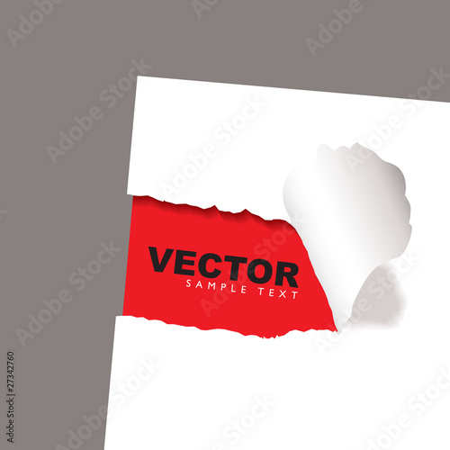 torn paper reveal red