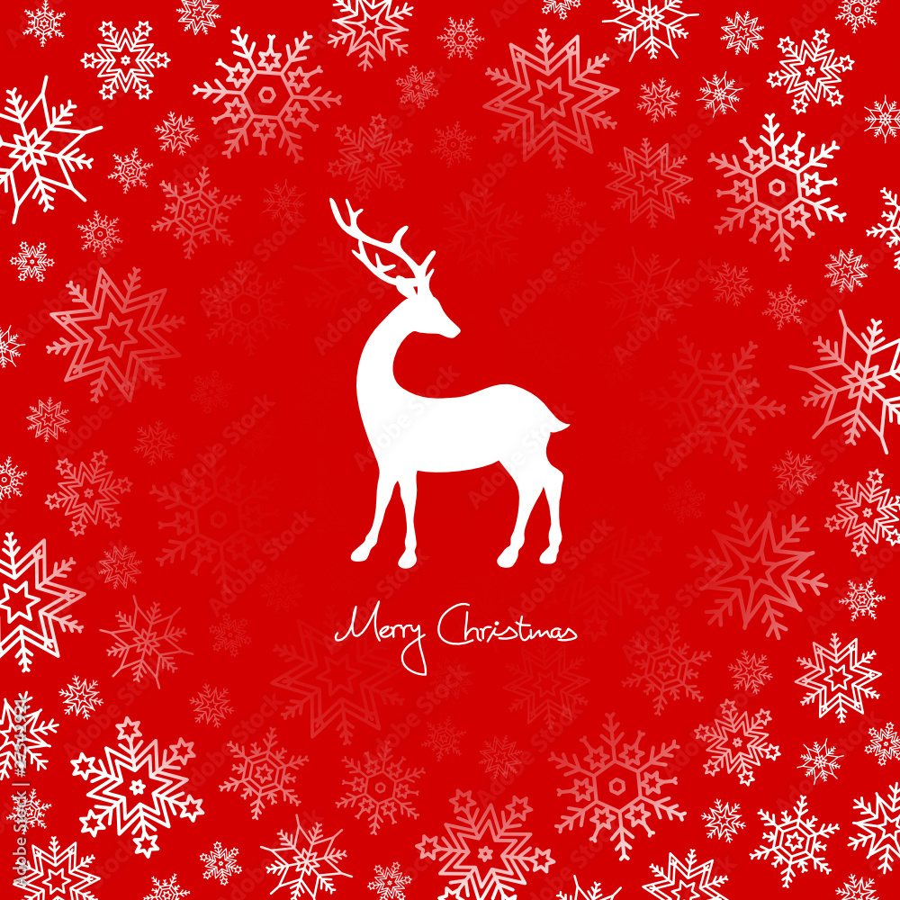 Standing Reindeer & Snowflakes Red Standing Reindeer & Snowflakes Red