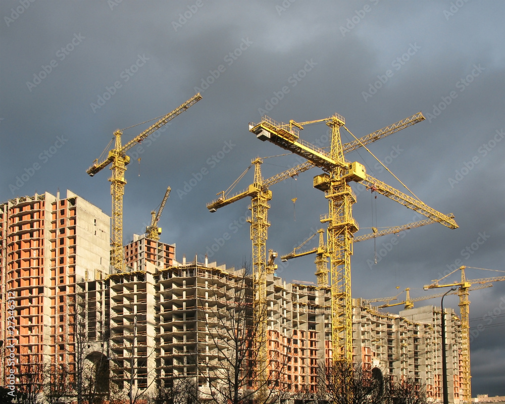 Fototapeta premium Construction of houses