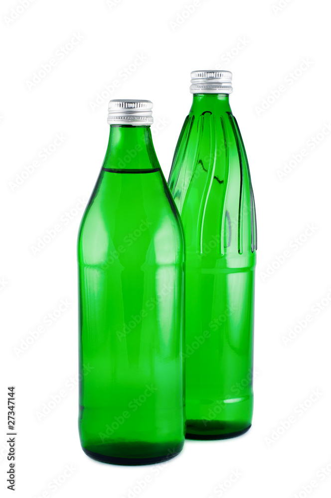 Two bottles water isolated white background clipping path. Two bottles water isolated white background clipping path.