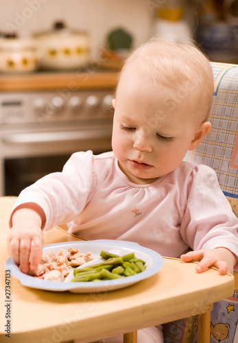 baby eating lunch