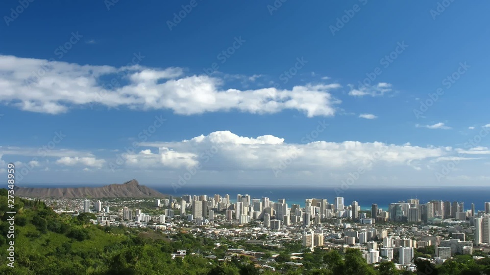 Time lapse Clouds over Waikiki, Ohau, Hawaii Time lapse Clouds over Waikiki, Ohau, Hawaii