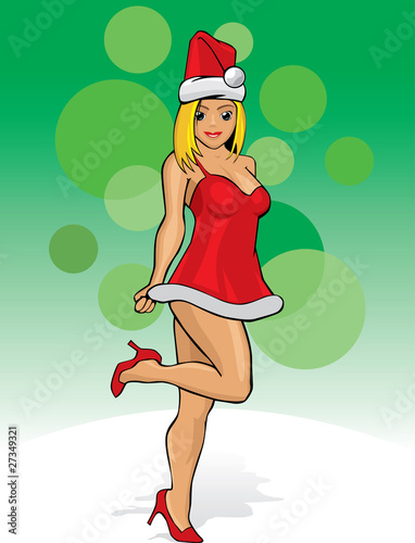 Santa Helper miniskirt green background