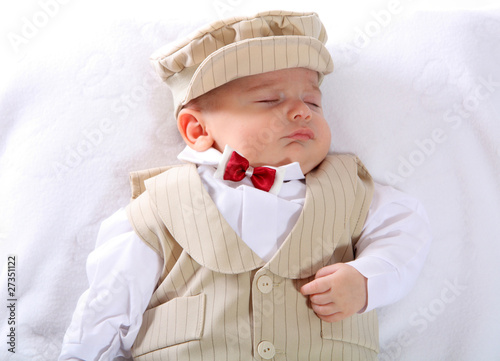 A portrait of a newborn baby boy