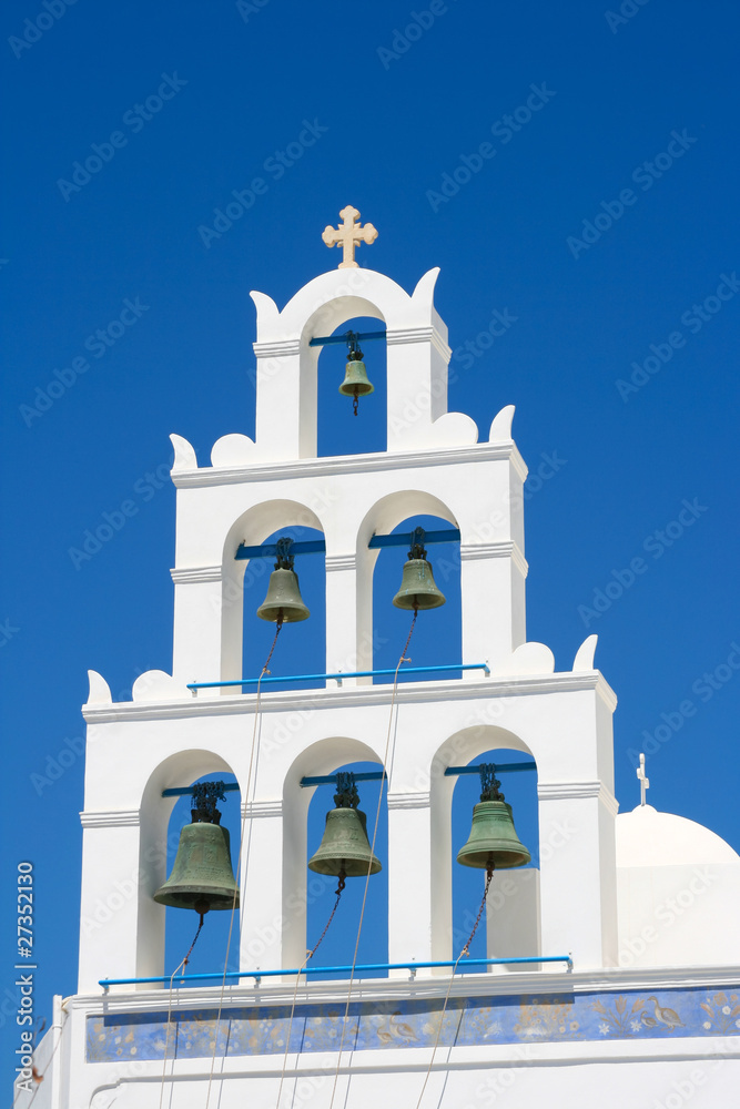 White chapel in Santorini