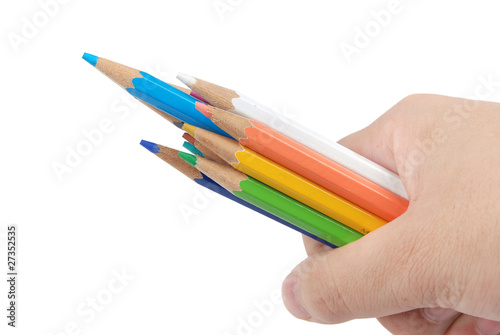 Color pencil in hand