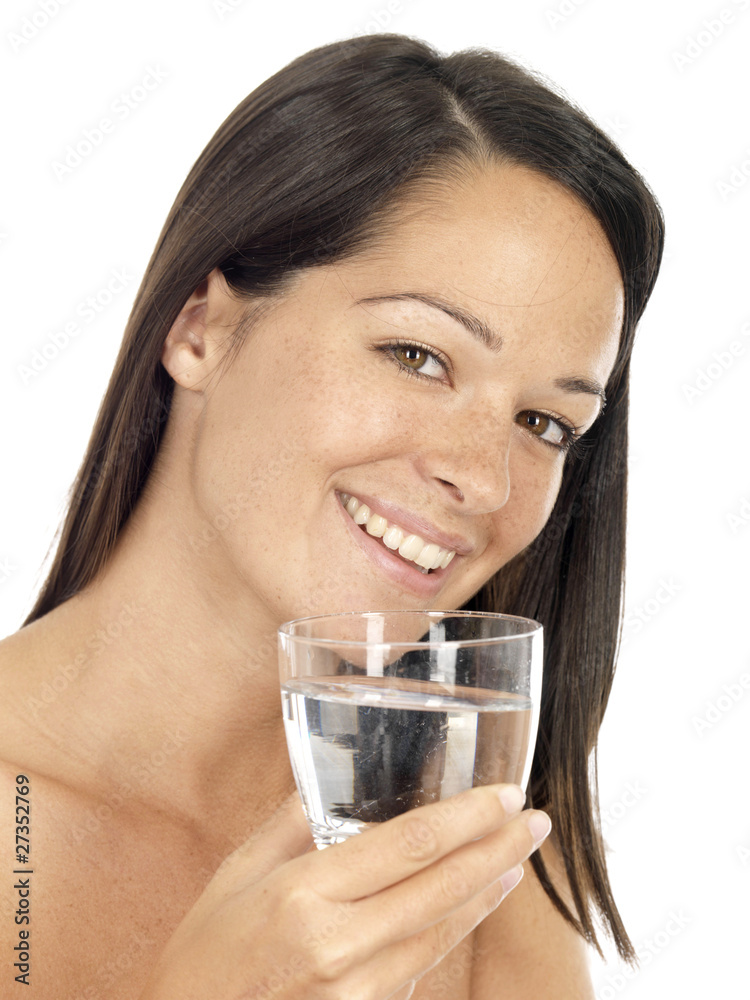 Young Woman Holding Glass of Water. Model Released Young Woman Holding Glass of Water. Model Released