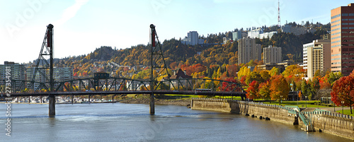 Hawthorne Bridge Portland Oregon in the Fall photo