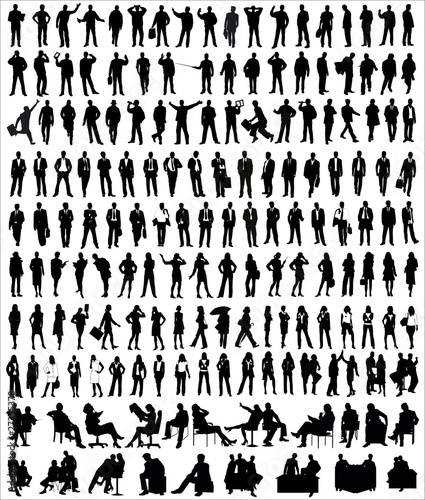 Vector Silhouette Of Business People
