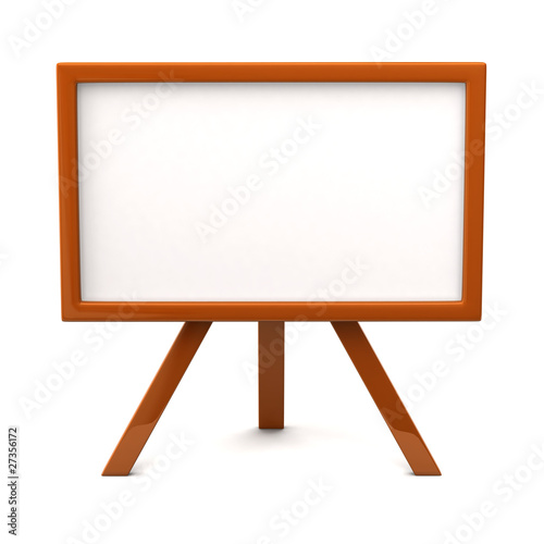 Orange easel with blank canvas