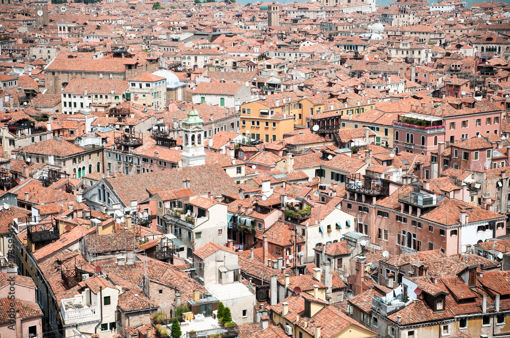 Red rooftops in Venice, view from San Marco's tower