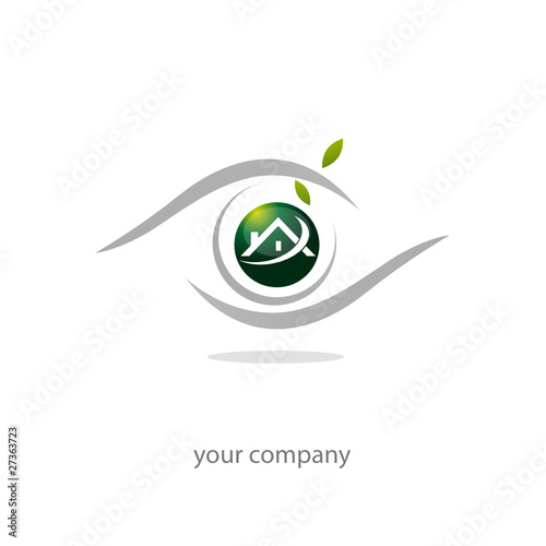 logo entreprise, icône oeil maison