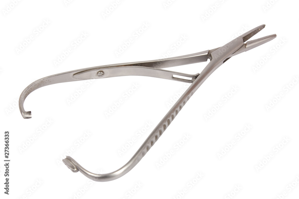 Medical clamp isolated on white background
