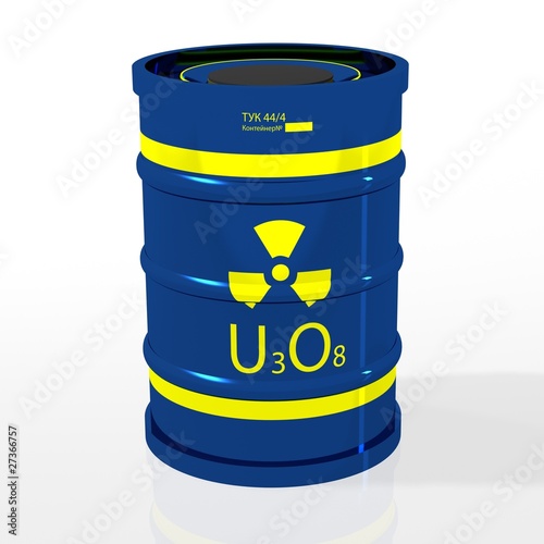 Transporno-packing container with uranium