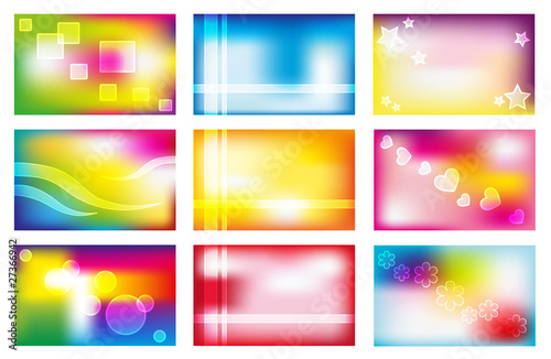 Set of colorful business cards
