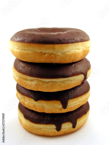 Stack of chocolate doughnuts