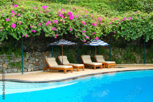 Swimming pool at the luxury hotel, Phuket, Thailand