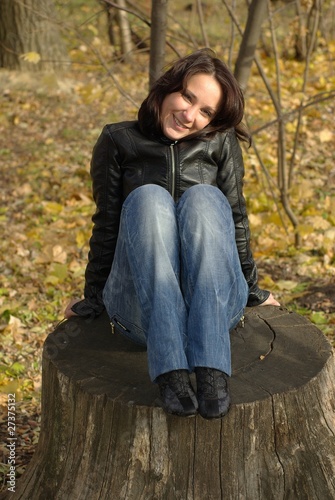 Female on a stump