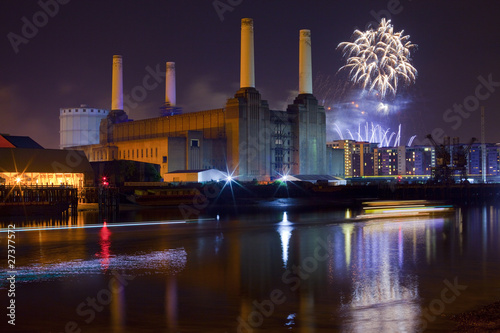 Battersea Power Station and Fireworks photo