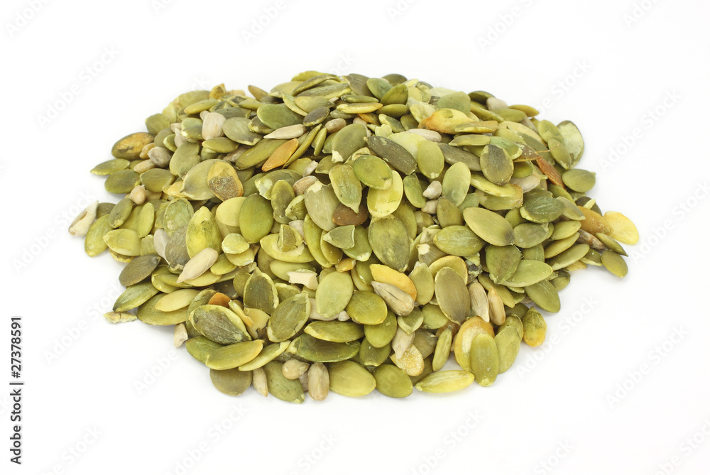 Single serving of raw pumpkin seeds Single serving of raw pumpkin seeds