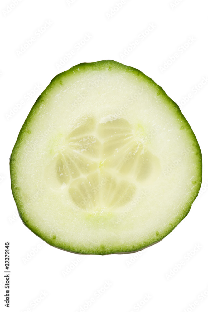 sliced cucumber isolated on white background . sliced cucumber isolated on white background .