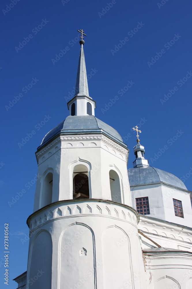 temple on a background blue sky, city, Great, Novgorod, Russia