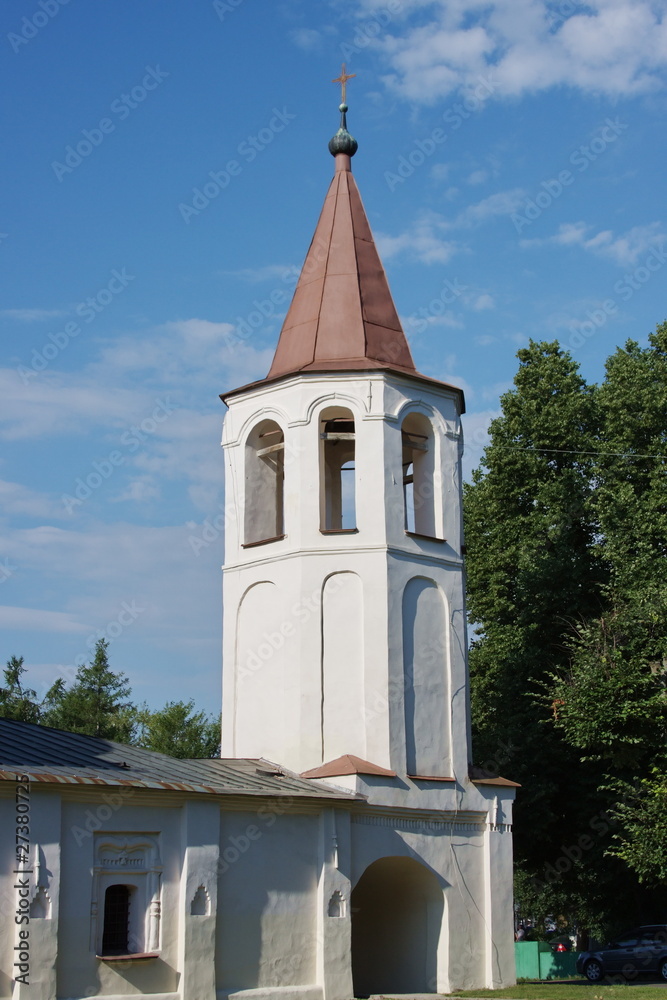 temple on a background blue sky, city, Great, Novgorod, Russia