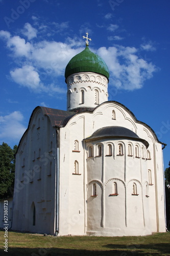 temple on a background blue sky, city, Great, Novgorod, Russia