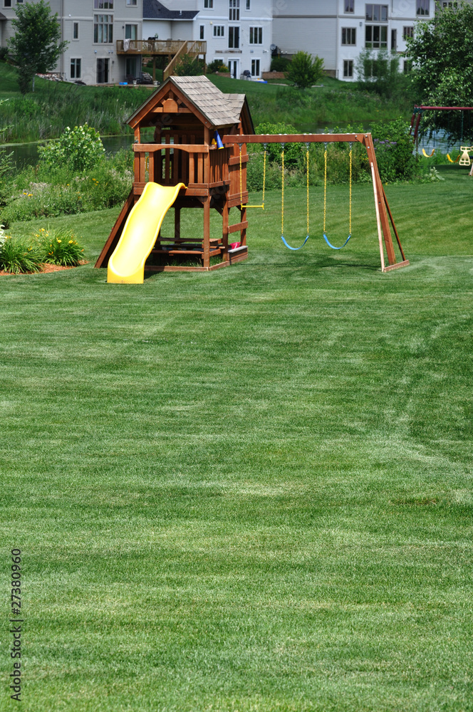 Back Yard Wooden Swing Set
