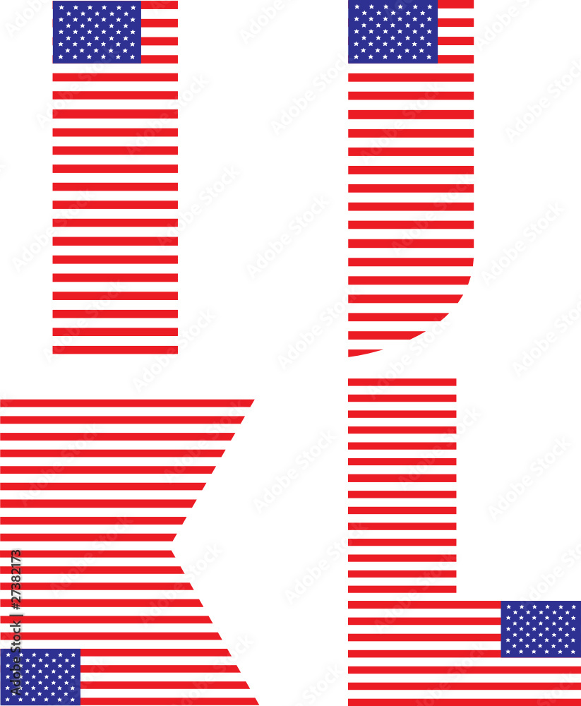 Fototapeta premium letters I, J,K L - American flag alphabet