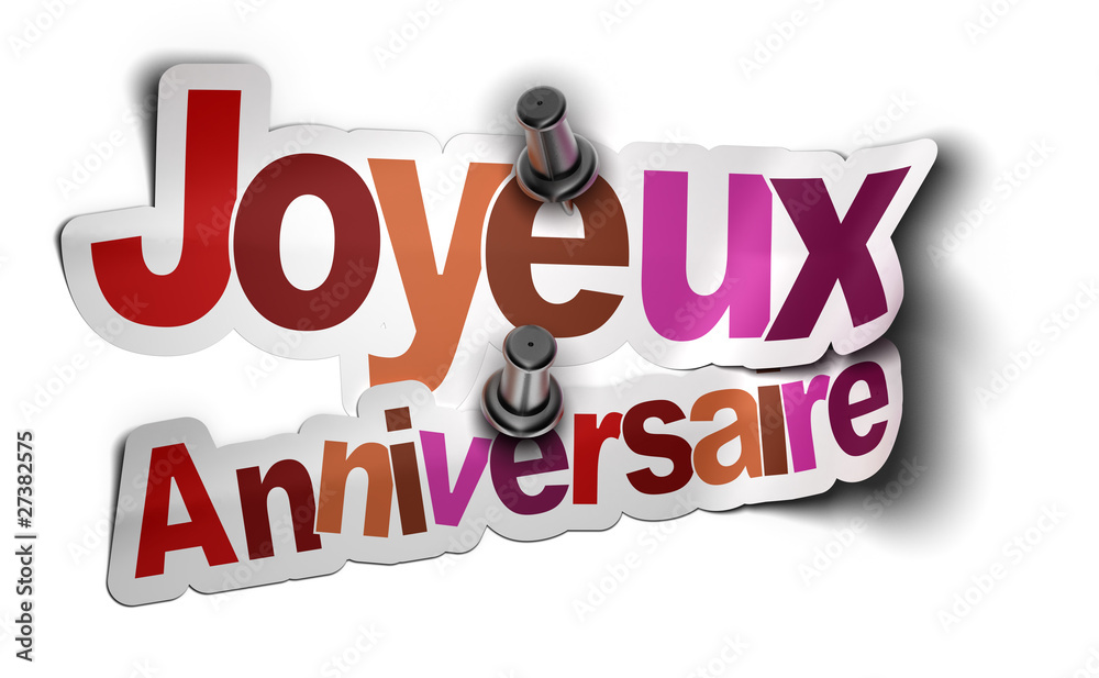 Joyeux Anniversaire Fond Blanc Illustration Stock Adobe Stock