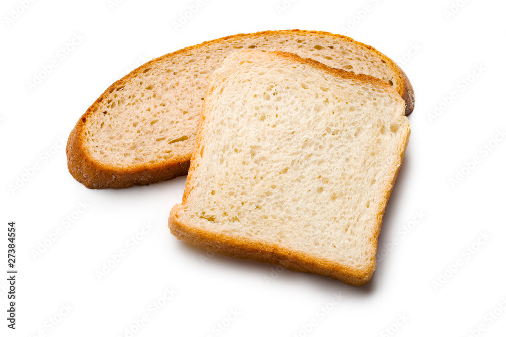Bread slices isolated on white
