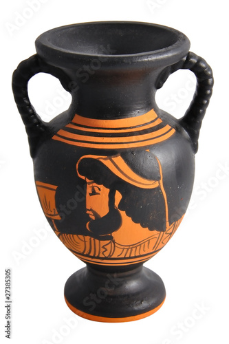 Керамическая ваза с греческим рисунком