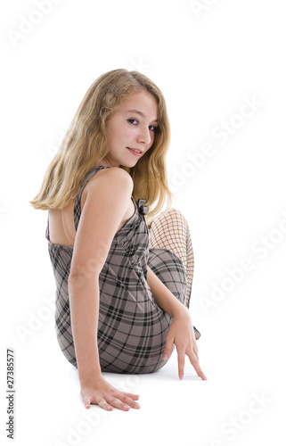girl looking back