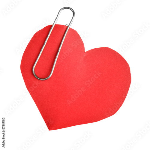 Bild auf Leinwand Paper heart with clip
