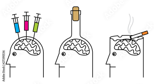 Habits harmful to health. Smoking, drug addiction, alcoholism.