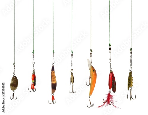 seven artificial angling baits