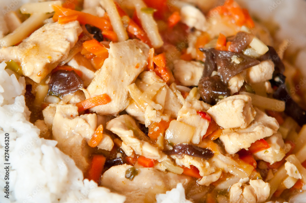 chinese food chicken with vegetables with rice chinese food chicken with vegetables with rice