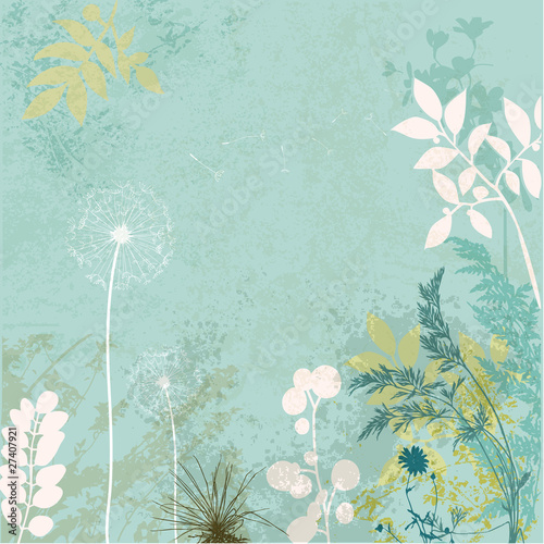 Grunge floral background