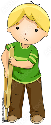 Kid Using a Crutch