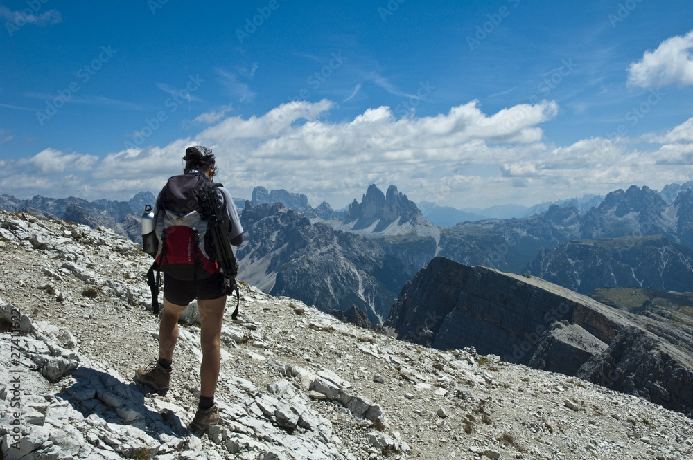 Fototapeta premium Bergwandern in den Dolomiten