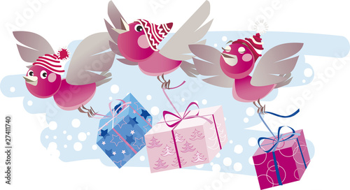 Christmas birds bring gifts