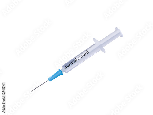 Medical syringe isolated over white background