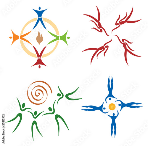 Icones Communauté, Réseau, Groupe, Sport pour Logos