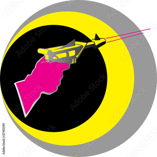 laser gun shooting vector illustration