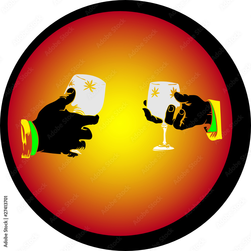Toast - hands with glasses vector illustration Toast - hands with glasses vector illustration