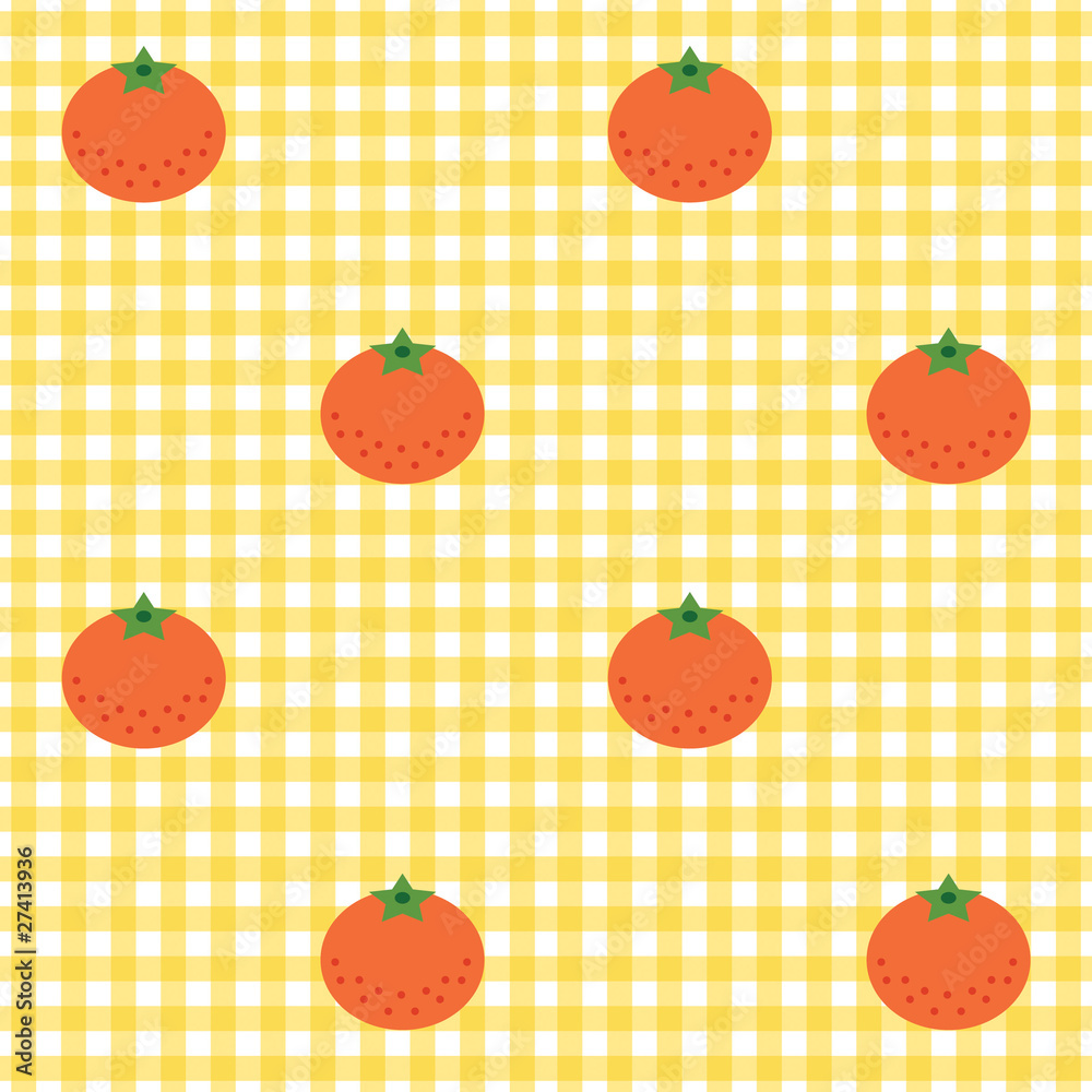 Checked pattern with tangerine Checked pattern with tangerine