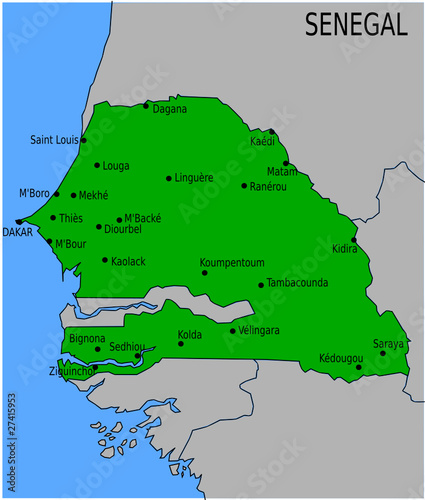 Carte des Villes Principales du Sénégal