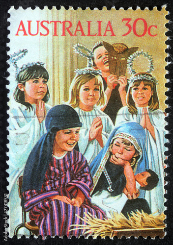AUSTRALIA - CIRCA 2004: A greeting Christmas stamp