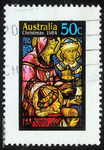 AUSTRALIA - CIRCA 1984: A greeting Christmas stamp